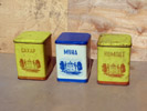 Жестяные коробки для сыпучих продуктов, 1960-70-е гг.